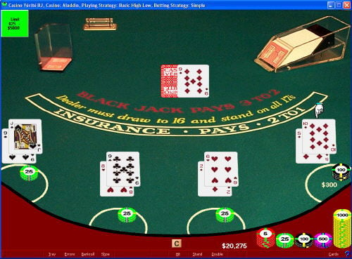 Screenshot of CVBasic Blackjack